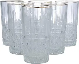 Sword Gallery Max Hot Gold Line Glass Water Cup Set 6 Pcs