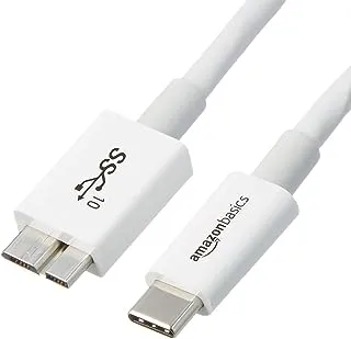 AmazonBasics USB Type-C to Micro-B 3.1 Gen2 Charger Cable - 3 Feet (0.9 Meters) - White