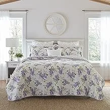 Laura Ashley Home - Keighley Collection - Quilt Set - 100% Cotton, Reversible, Lightweight Bedding with Matching Sham(s), Pre-Washed for Added Softness, Twin, Lilac