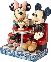Enesco Disney Traditions by Jim Shore Mickey and Minnie Mouse Soda Shop Figurine, 6.25 Inch, Multicolor
