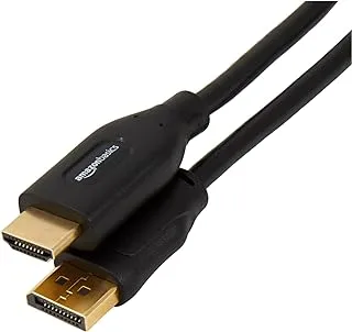 Amazon Basics كابل عرض أحادي الاتجاه إلى HDMI DisplayPort 4K@30 هرتز - 0.91 متر للكمبيوتر الشخصي