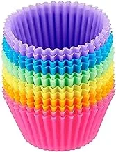 INSIYA 12 PCS Silicone Baking Cups, Reusable Muffin Cup Liners, Baking Cups Stand Alone Cupcake Holder, Nonstick Quick Release Cup Cake Molds for Parties
