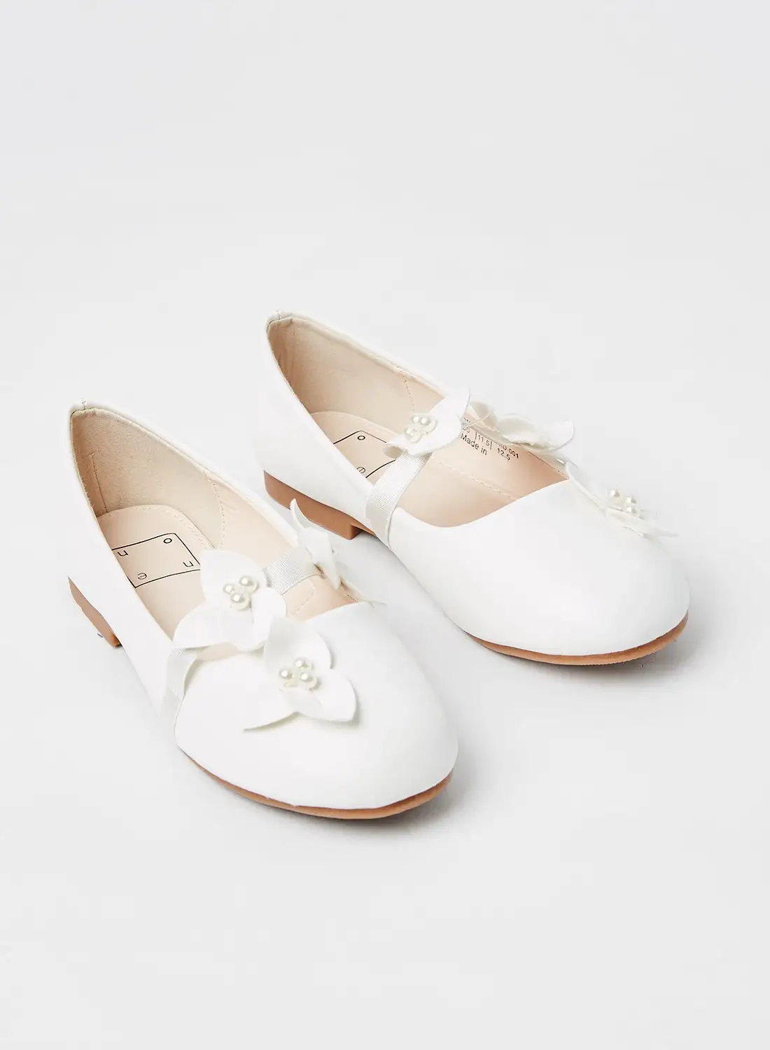 NEON Girls Fashionable Casual Ballerinas White