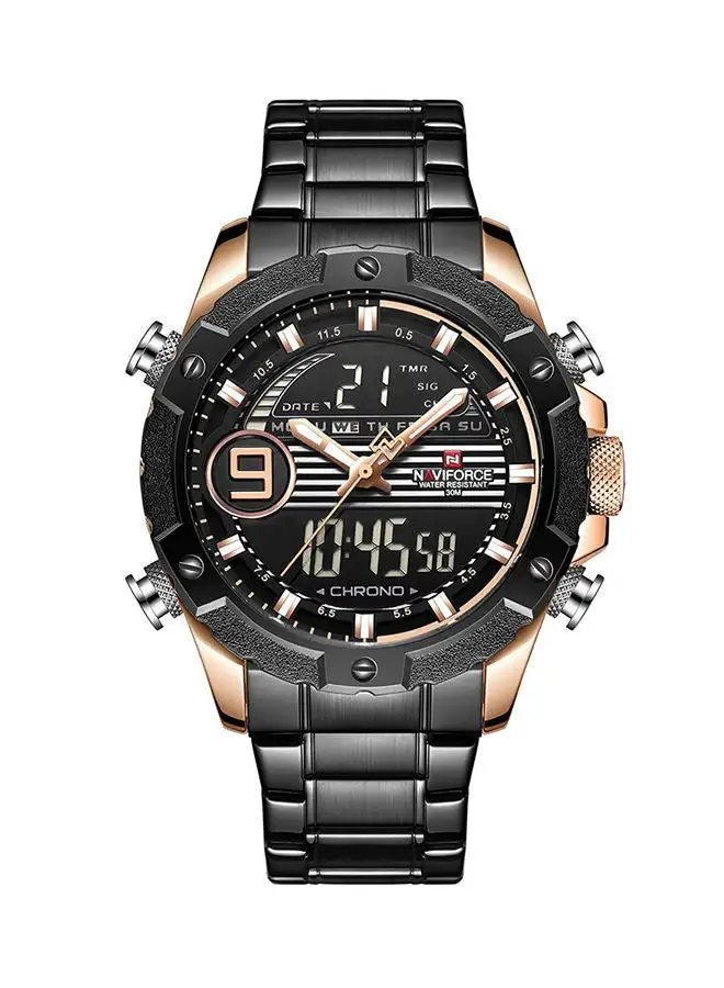 NAVIFORCE Men's Stainless Steel Strap Analog Wrist Watch NF9146S RG/RG/B