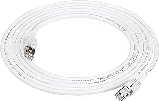 Amazon Basics RJ45 Cat 7 High-Speed Gigabit Ethernet Patch Internet Cable, 10Gbps, 600MHz - White, 10-Foot (3M), 5-Pack