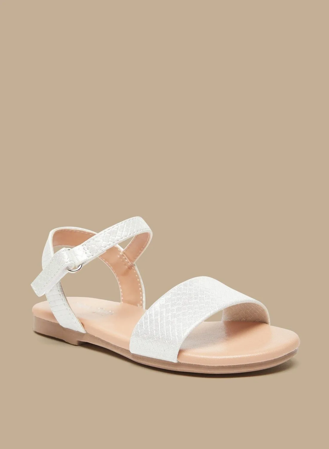 Flora Bella Textured Sandals with Hook and Loop Closure