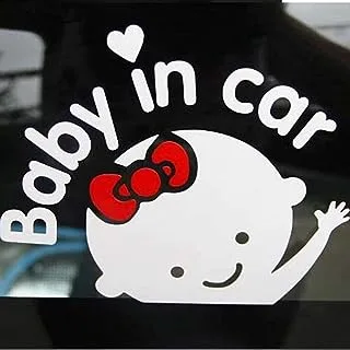 Car Sticker, Car Decal, Stickers Car Warning Sign, Baby White Stickers Car Warning Sign Reflective Waterproof Bright Safety Warning Sign Baby in Car Baby and Child On Board Sign Cute Shape, White