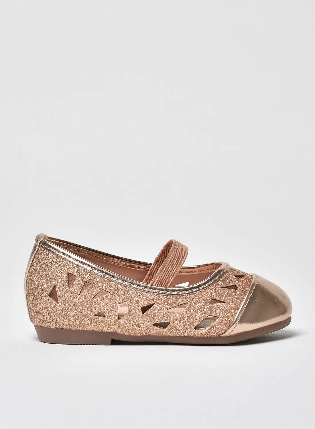 Aila Dyed Pattern Flat Ballerinas Champagne