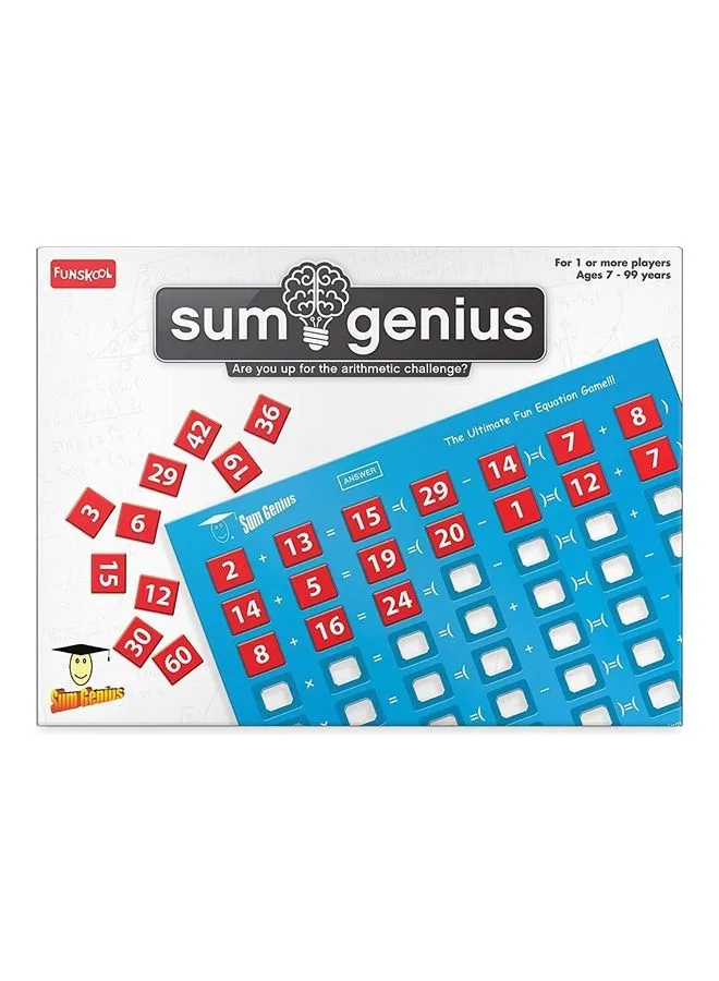 Funskool 49-Piece Sumgenius Number Board Game For Kids, Adults & Family Game