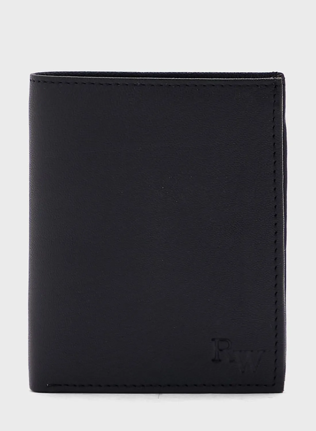 محفظة روبرت وود جلد طبيعي تفاصيل حزام ثنائية قابلة للطي