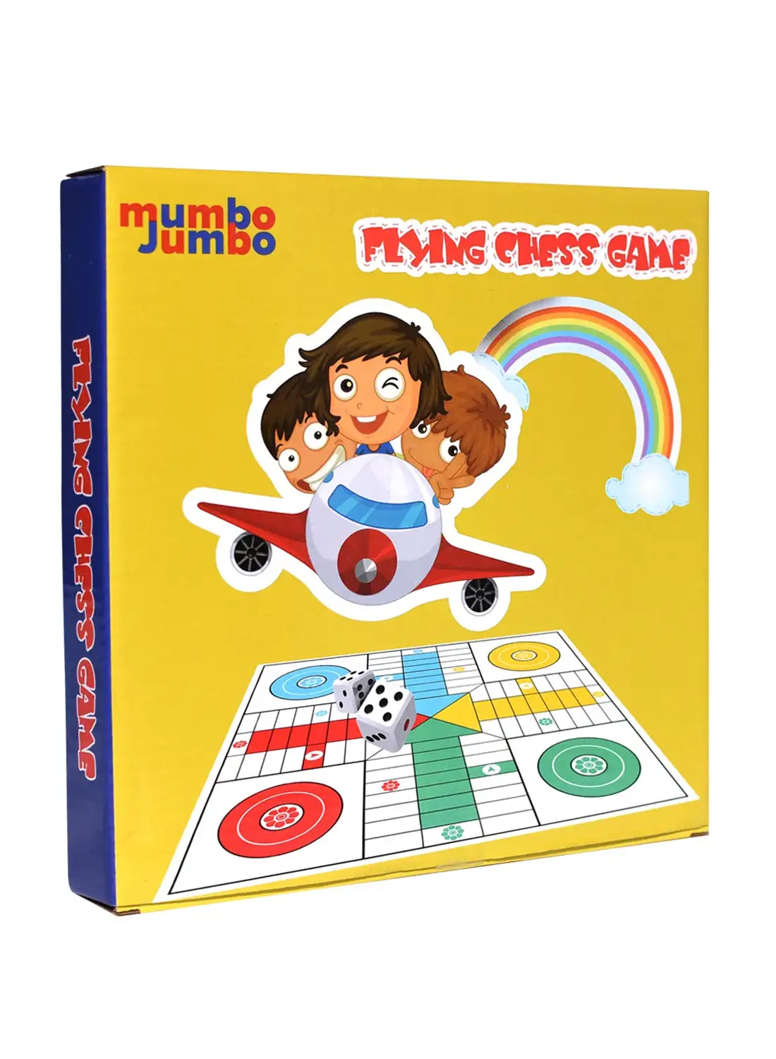 mumbo Jumbo Foldable Traditional Ludo Flying Chess Game With Magnificent Design, For Kid's 3 Years And Above, Game Of Excitement And Suspense 2 Players