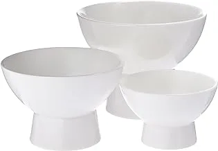Servewell Symphony Rise Footed Trio Dip Bowls, Set of 3, White, (12 cm x 10 cm x 8 cm) - SY7574