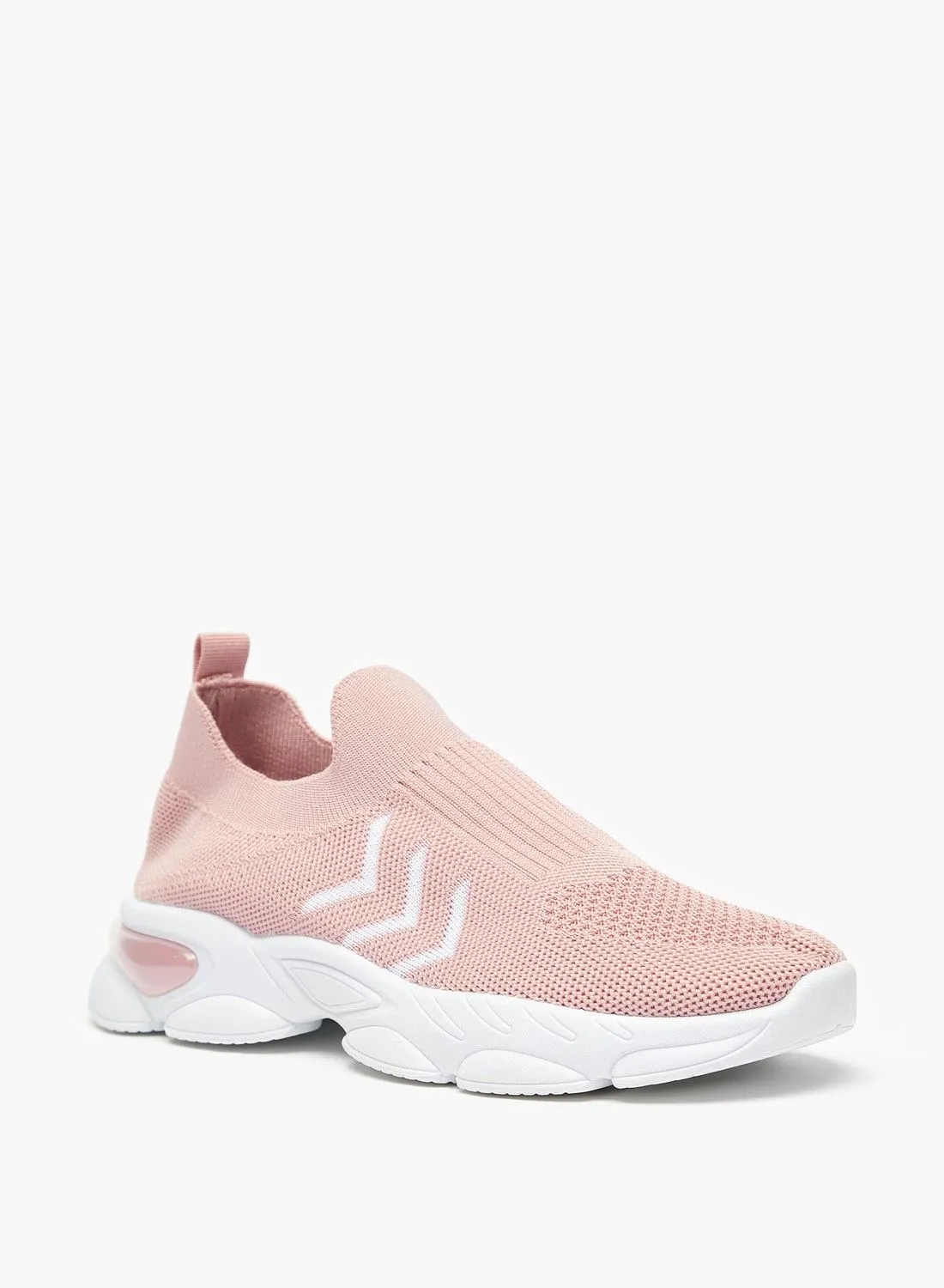 shoexpress Textured Slip On Sports Shoes with Pull Tab Detail