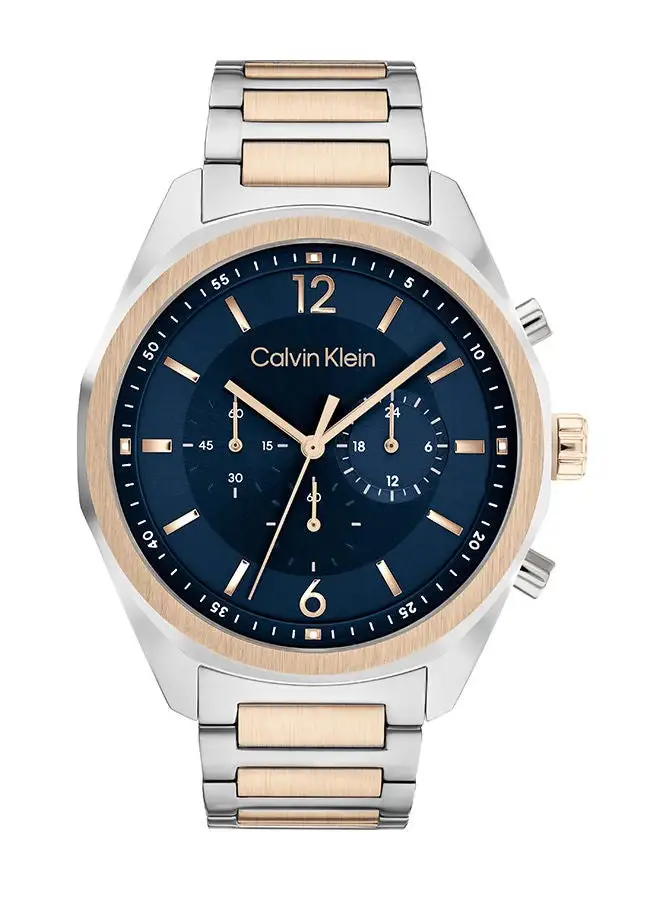 كالفن كلاين ساعة يد رجالية كرونوغراف ستانلس ستيل دائرية الشكل 25200265 45 ملم