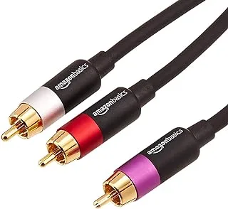 Amazon Basics 1-Male to 2-Male RCA Audio Stereo Subwoofer Cable - 15 Foot (4.5M)