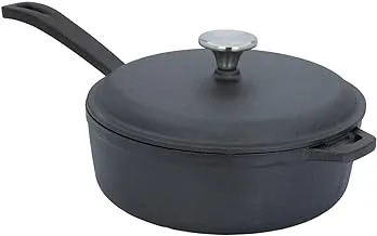 Alsaif Gallery Robust Heavy Black Casserole with Lid 24cm