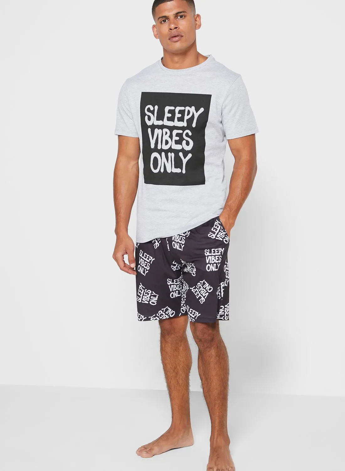 Seventy Five Sleepy Vibes Only Pyjama Shorts Set
