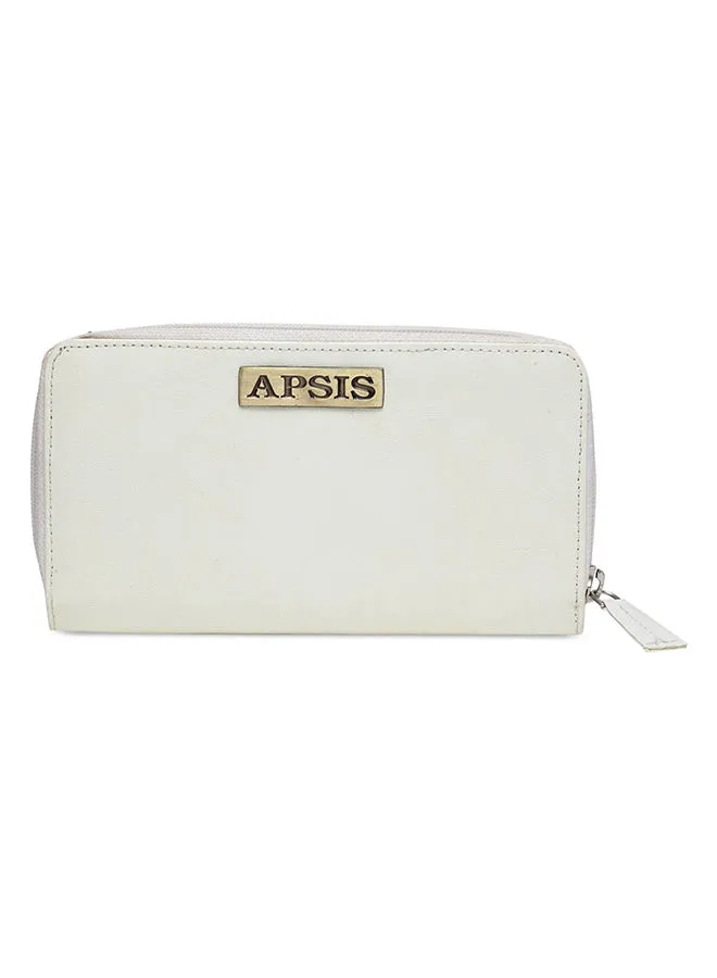 APSIS Stylish Comfortable Logo Detail Wallet For Women AP_WLT_W2_White