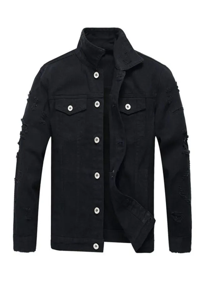 Sharpdo Long Sleeves Denim Jacket Black