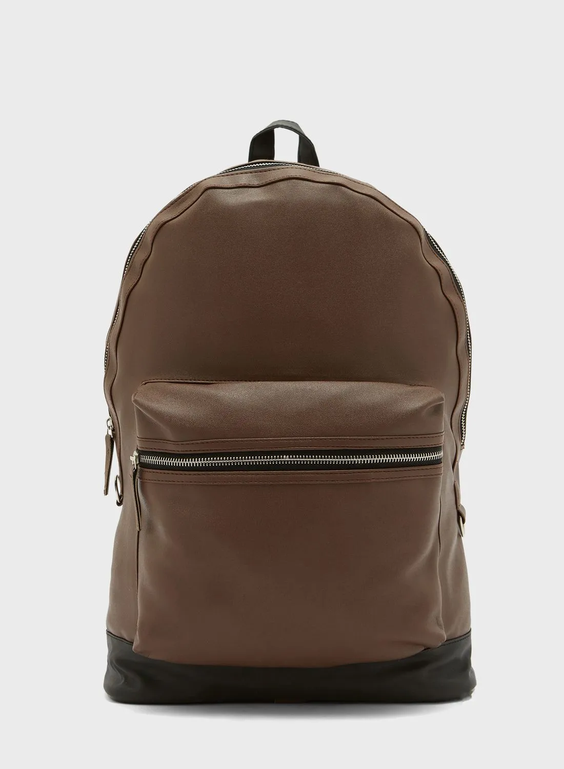 Robert Wood Faux Leather Backpack With Laptop Sleeve