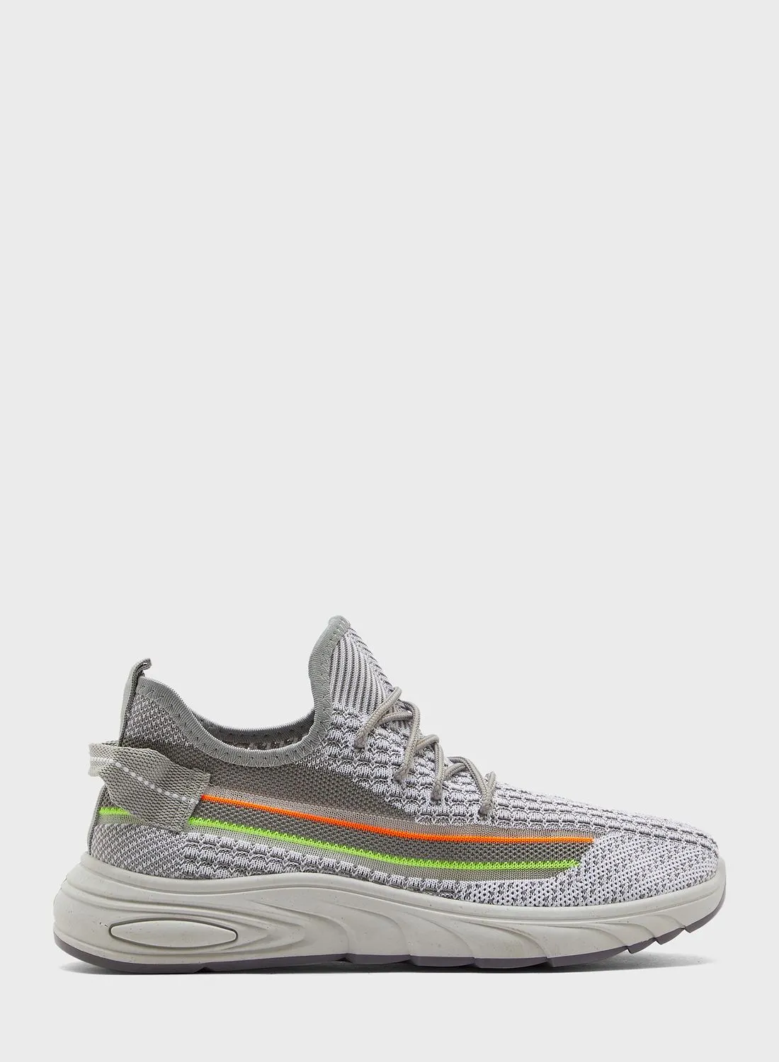Ginger Rainbow Stripe Knit Lace Up Sneakers