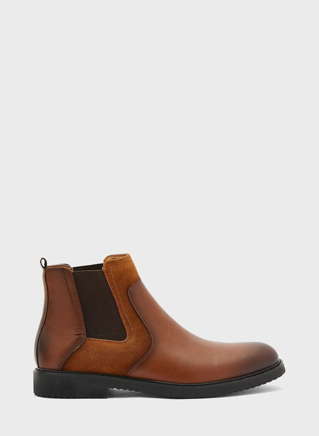 Robert Wood Faux Suede and Leather Chelsea Boots