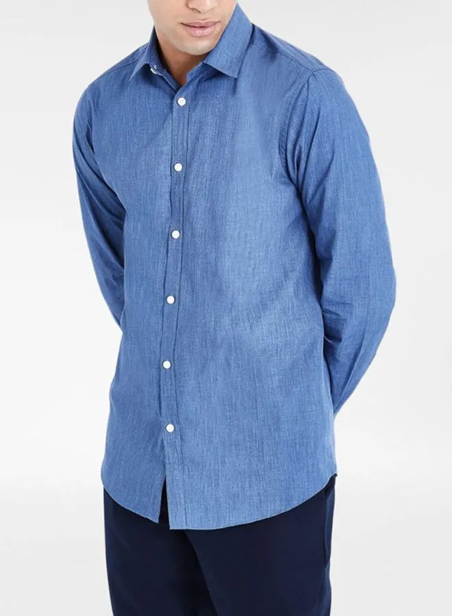 NEW LOOK Collared Neck Shirt Blue
