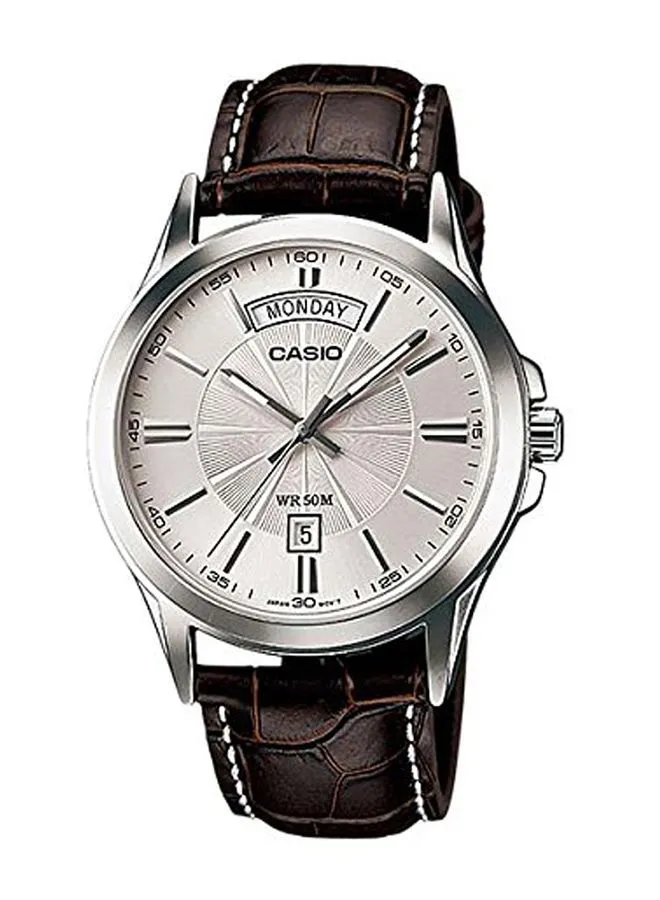 CASIO Men's Enticer Quartz Leather Analog Watch MTP-1381L-7AVDF