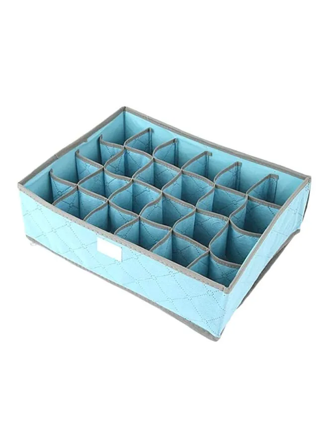Goldedge Storage Box Case Socks Ties Underwear Container Organizer With Lid Blue/Grey