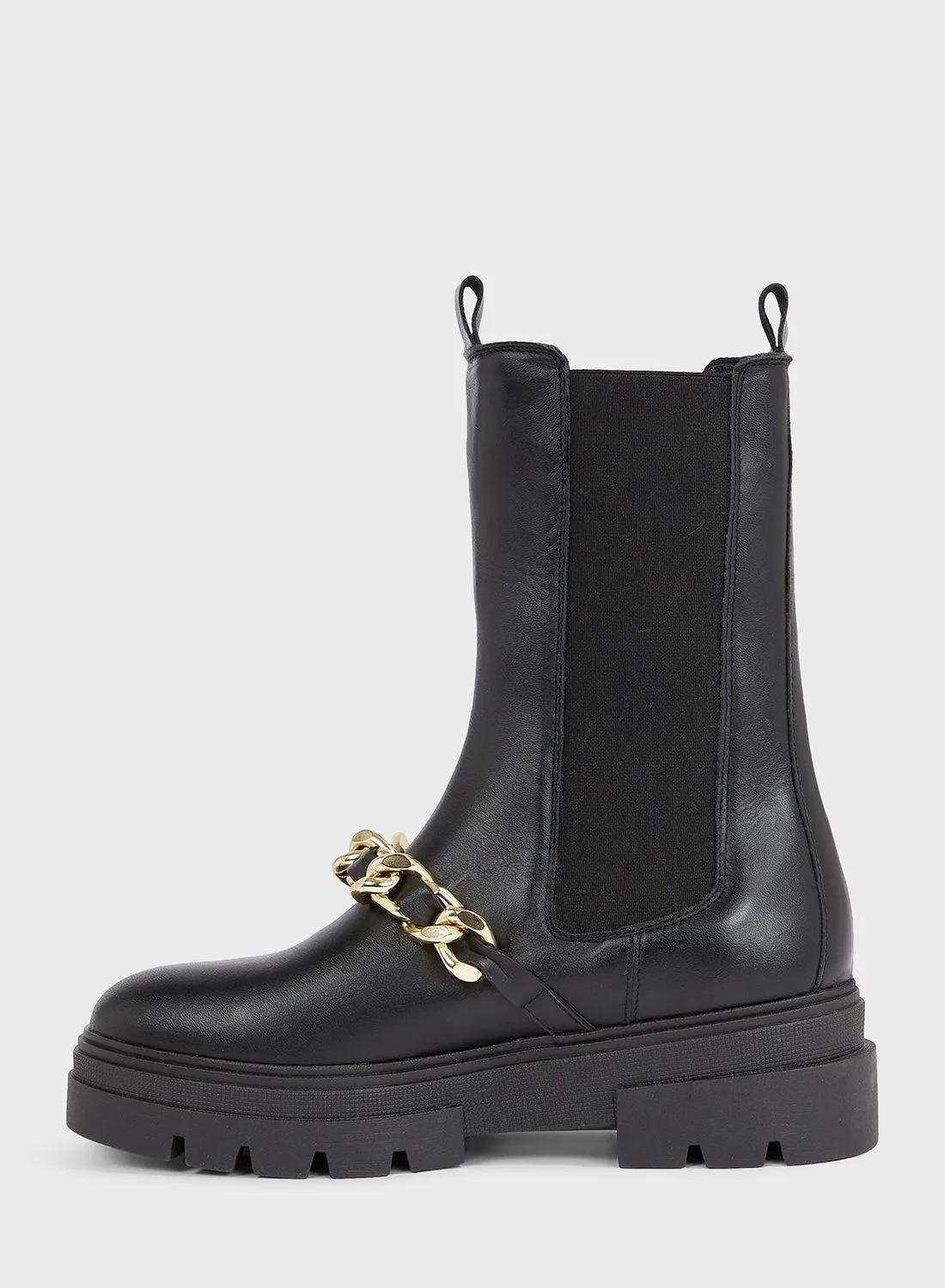 TOMMY HILFIGER Monochromatic Chain Detail Chelsea Boots