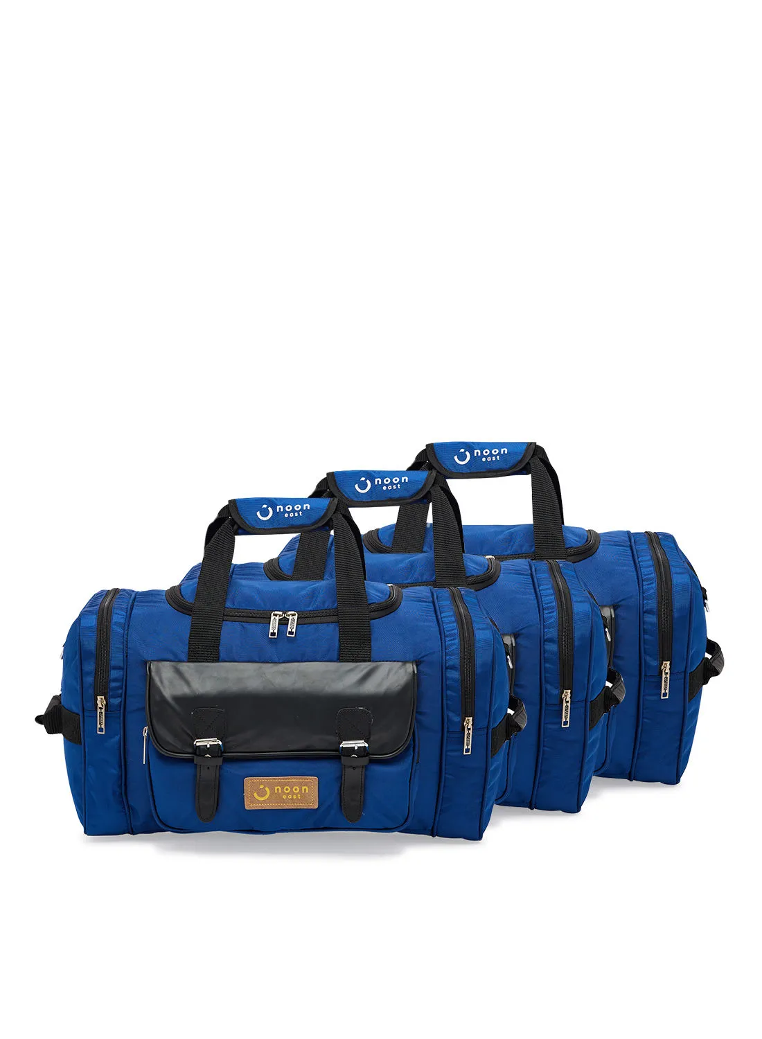 Noon East 3-Piece Lightweight Waterproof Polyester Multipurpose Luggage Duffle Bag/Gym Bag Set 20/22/24 Inch Blue