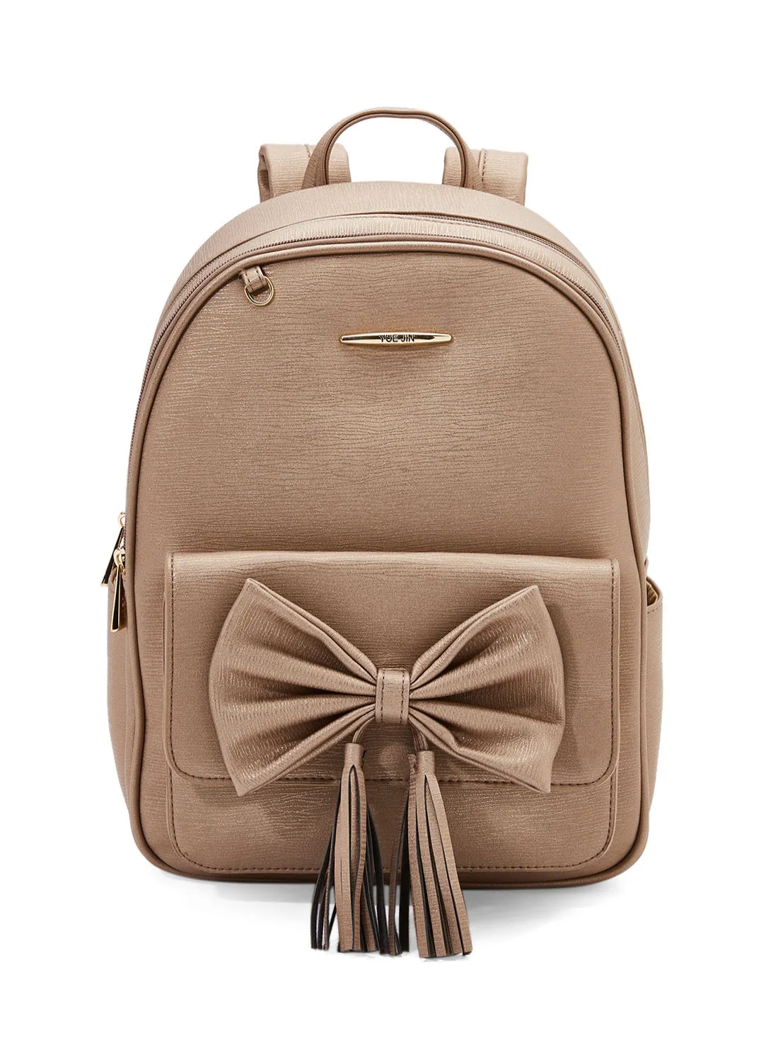 YUEJIN Faux Leather Backpack Gold
