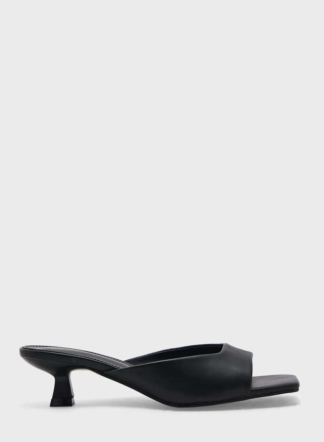 Ginger Square Toe Low Front Heeled Mule