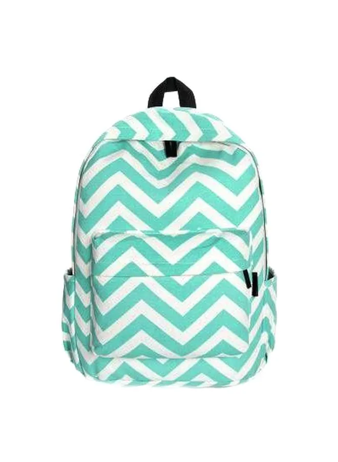 Generic Printed Canvas Backpack Blue/White