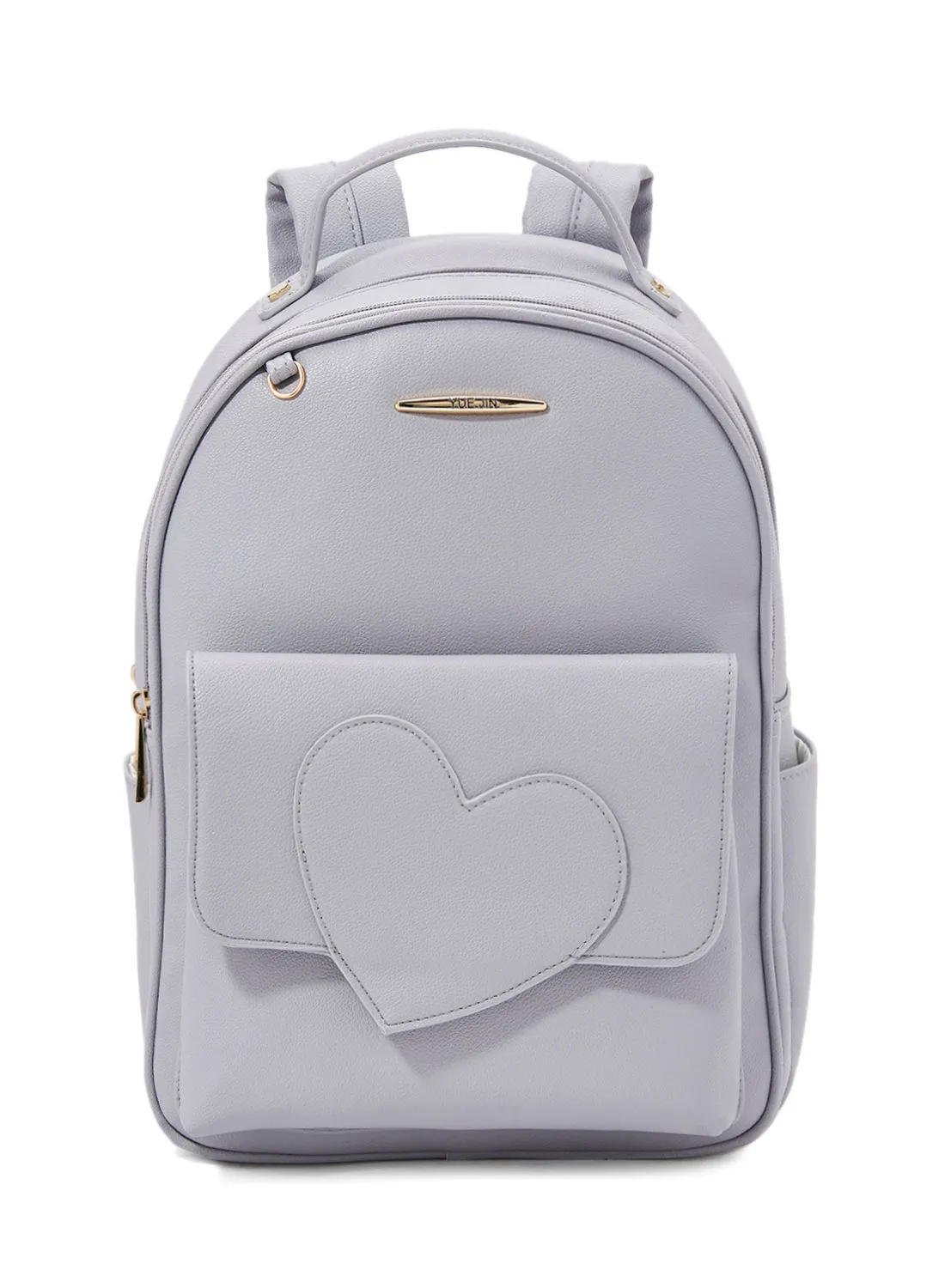 YUEJIN Faux Leather Backpack Grey