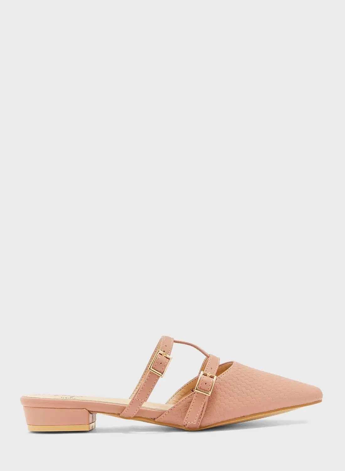 Ginger Textured Cage Pointed Slip On Pump Taupe