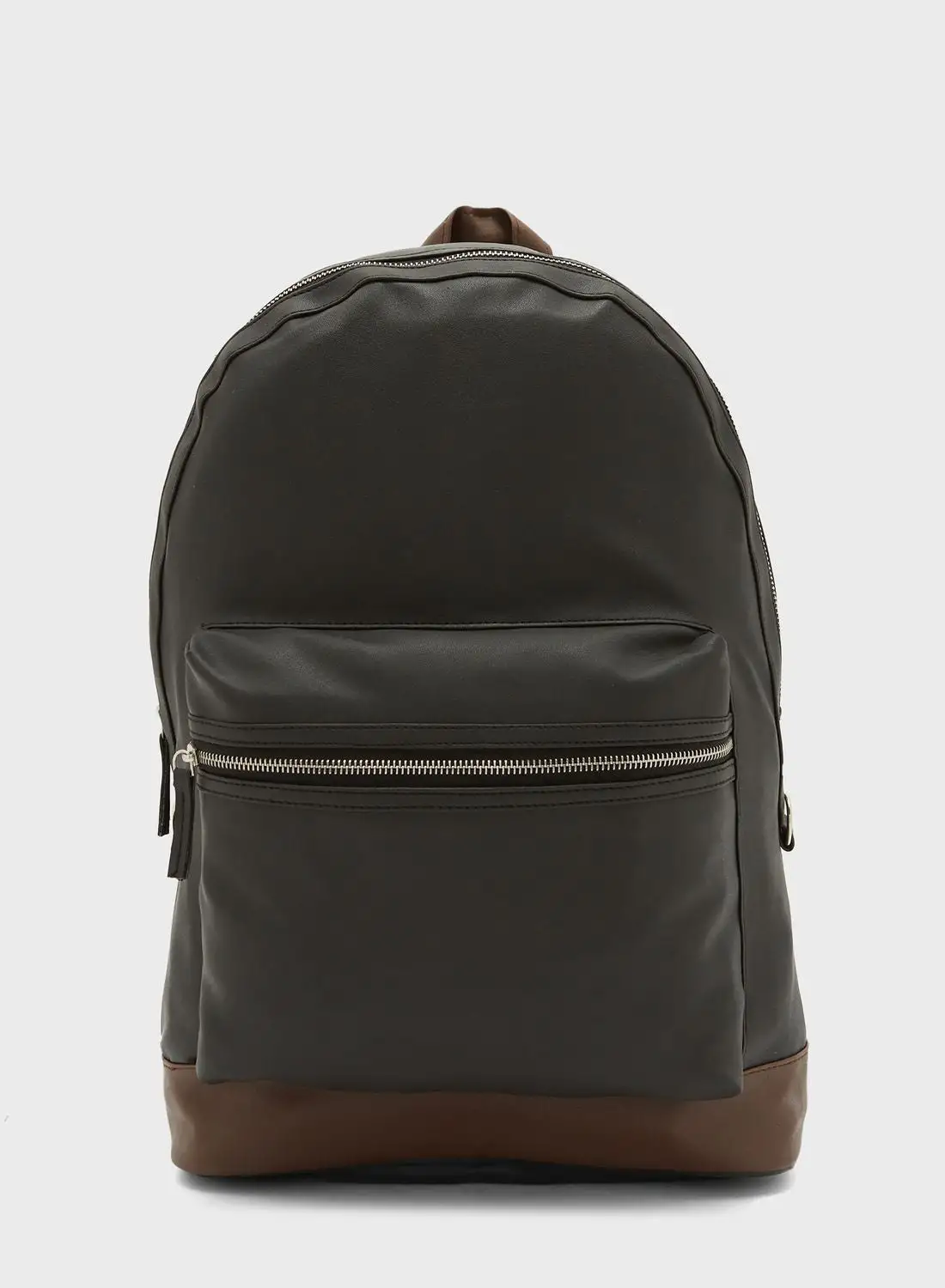 Robert Wood Faux Leather Backpack With Laptop Sleeve