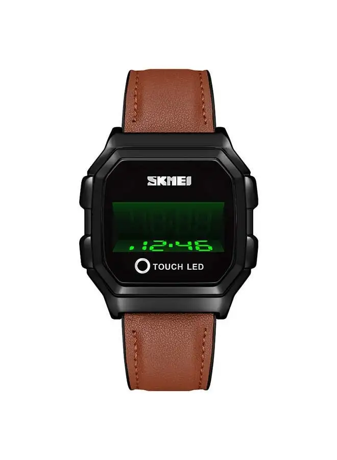 SKMEI Men's 1650 LED Digital Sports Military Touch Screen Waterproof Watch - 42 mm - Brown