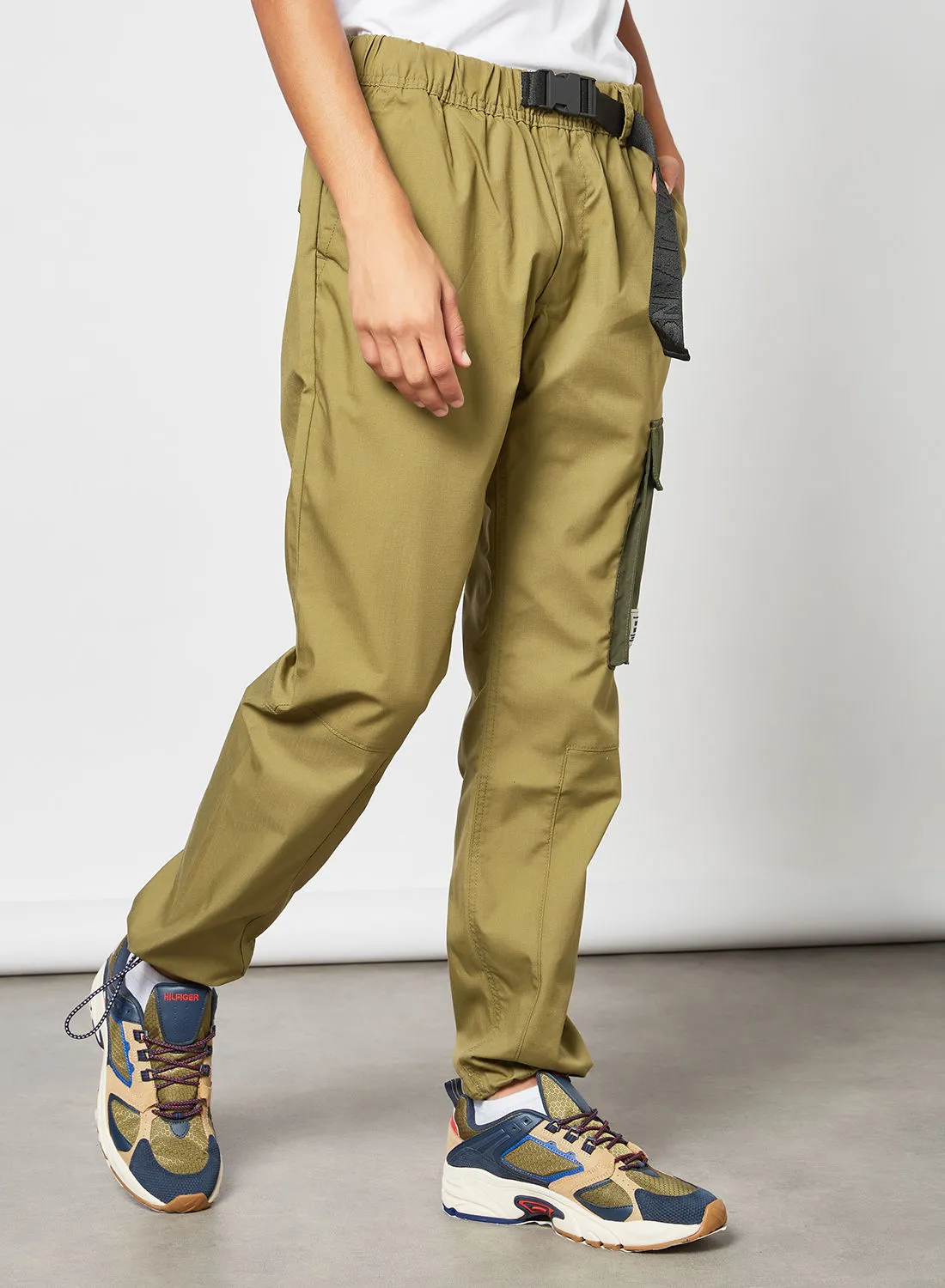 TOMMY JEANS Belted Cargo Pants Green
