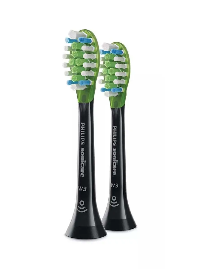 Philips Philips Sonicare W3 Premium White sonic toothbrush heads. Includes 2 brush heads, Black colour.