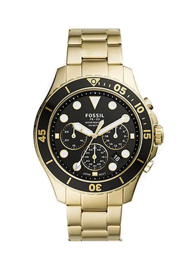 FOSSIL Men's Water Resistant Chronograph Watch FS5727 - 46 mm - Gold