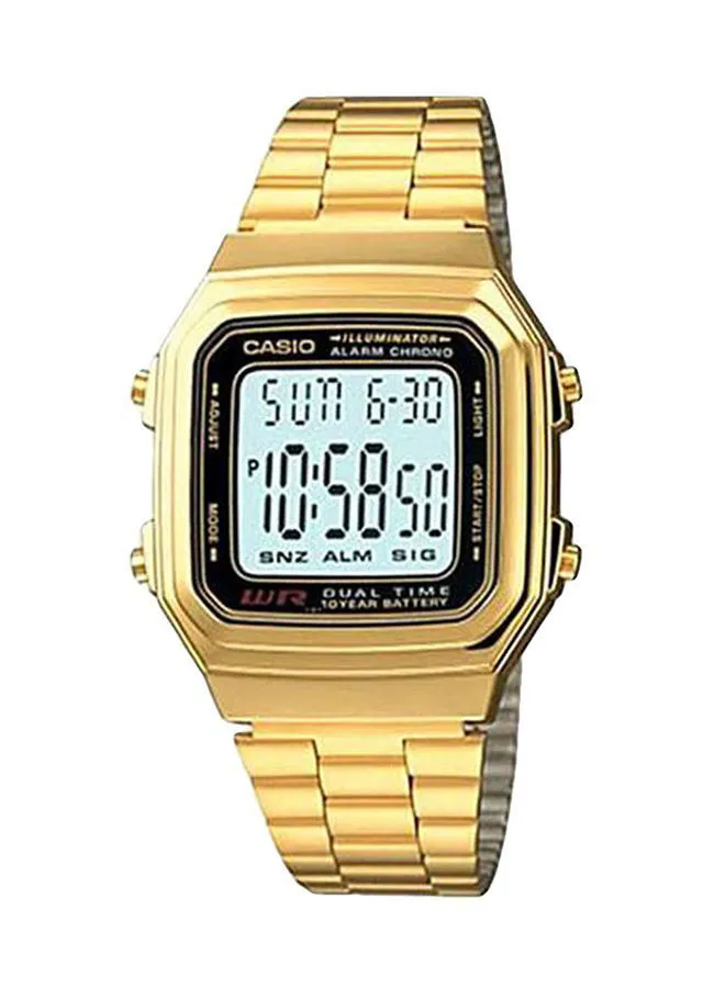 CASIO Men's Fabric Analog Quartz Watch A178WGA-1ADF - 34 mm - Gold
