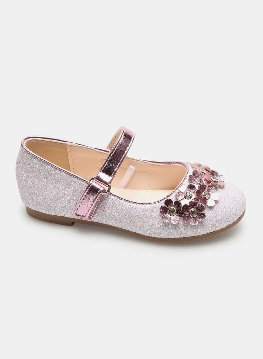 NEON Girls Fashionable Casual Ballerinas Pink/Silver