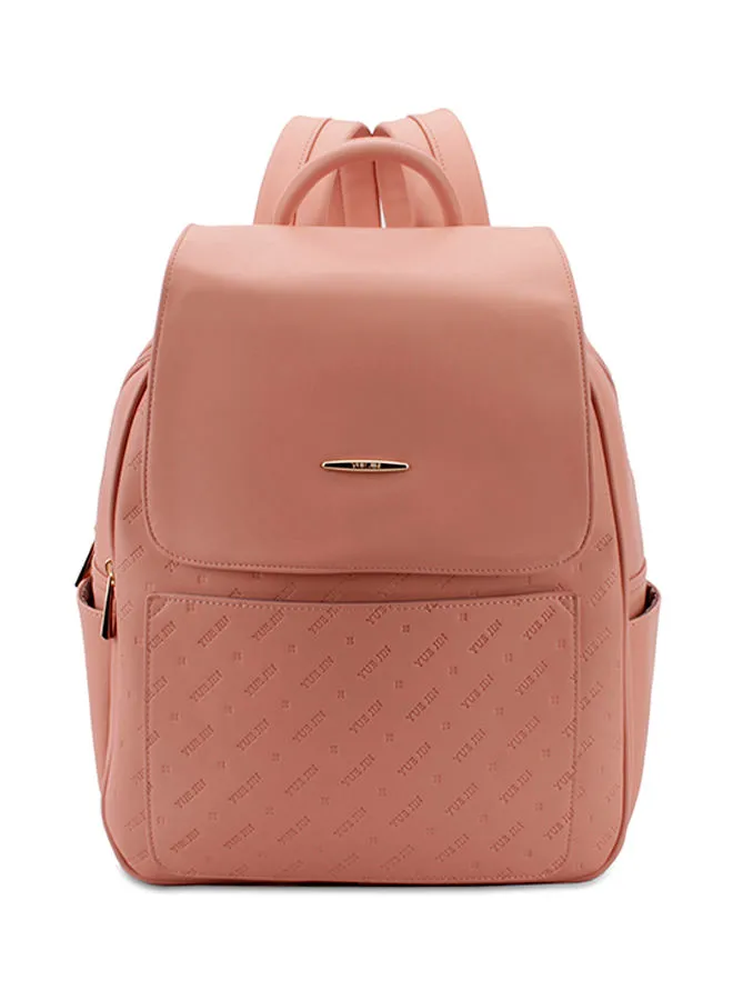 YUEJIN Faux Leather Fashion Backpack Pink