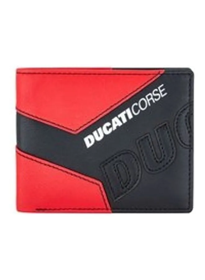 Ducati Corse Modena Men's Genuine Leather Wallet - DTLUG2000102 Black/Red