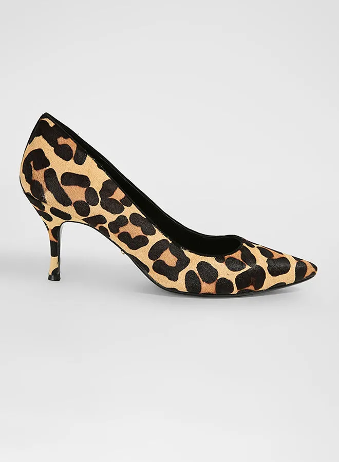 Dune LONDON Pointed Toe Pumps Leopard Pony