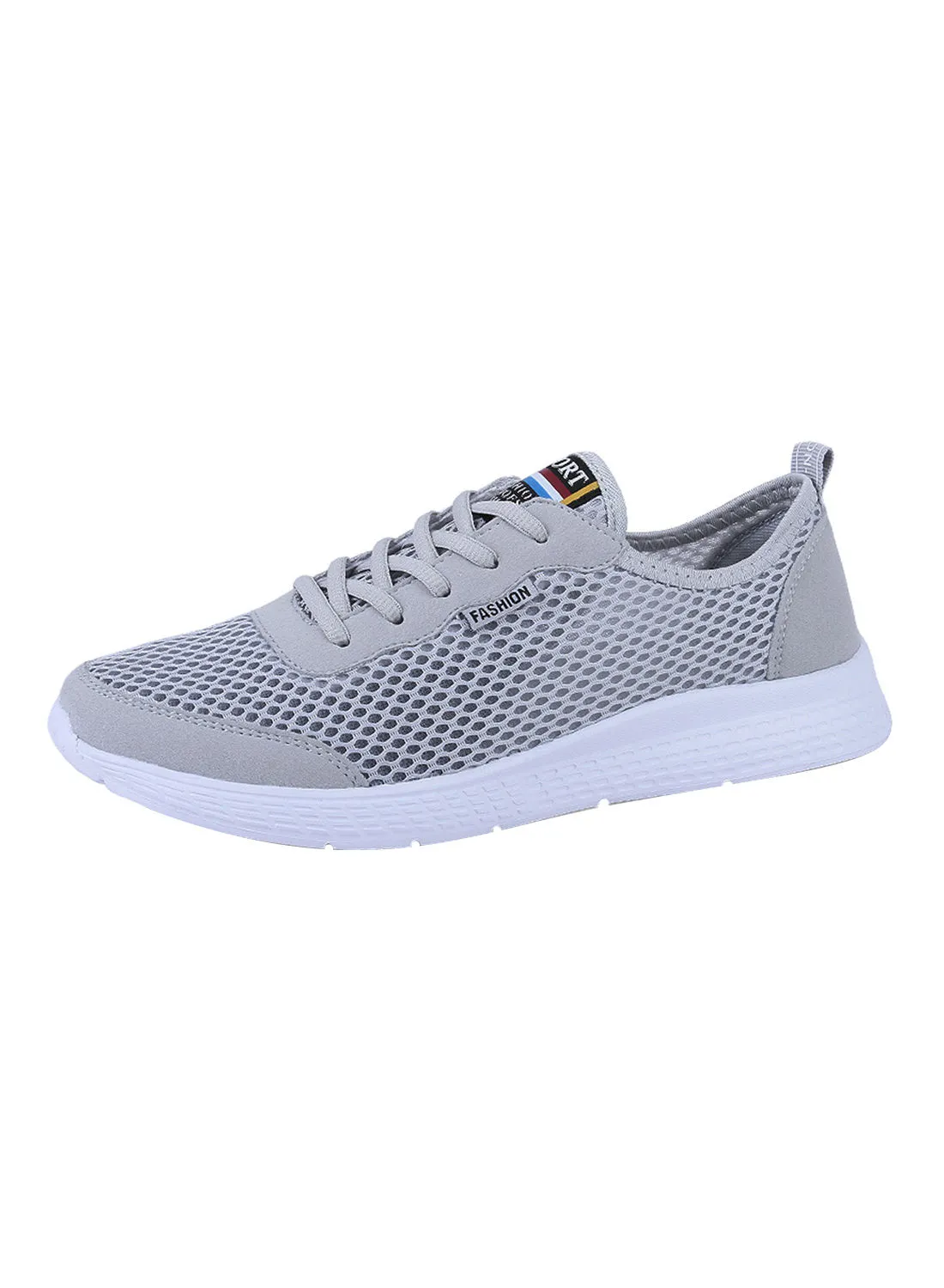 Generic Linking Breathable Lace Up Trainers Grey