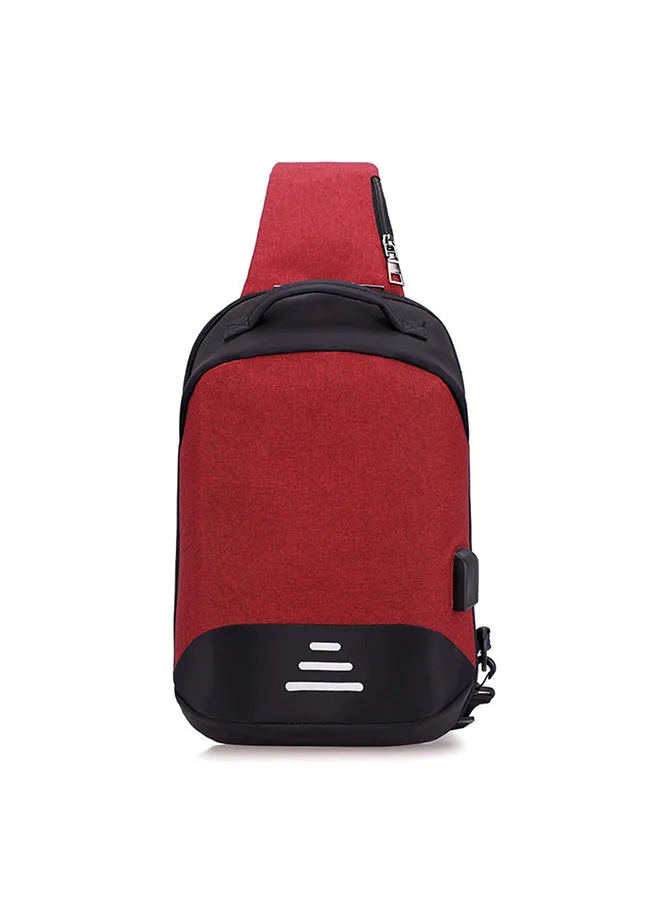 Generic حقيبة ظهر للسفر مضادة للسرقة مع منفذ شحن USB أحمر