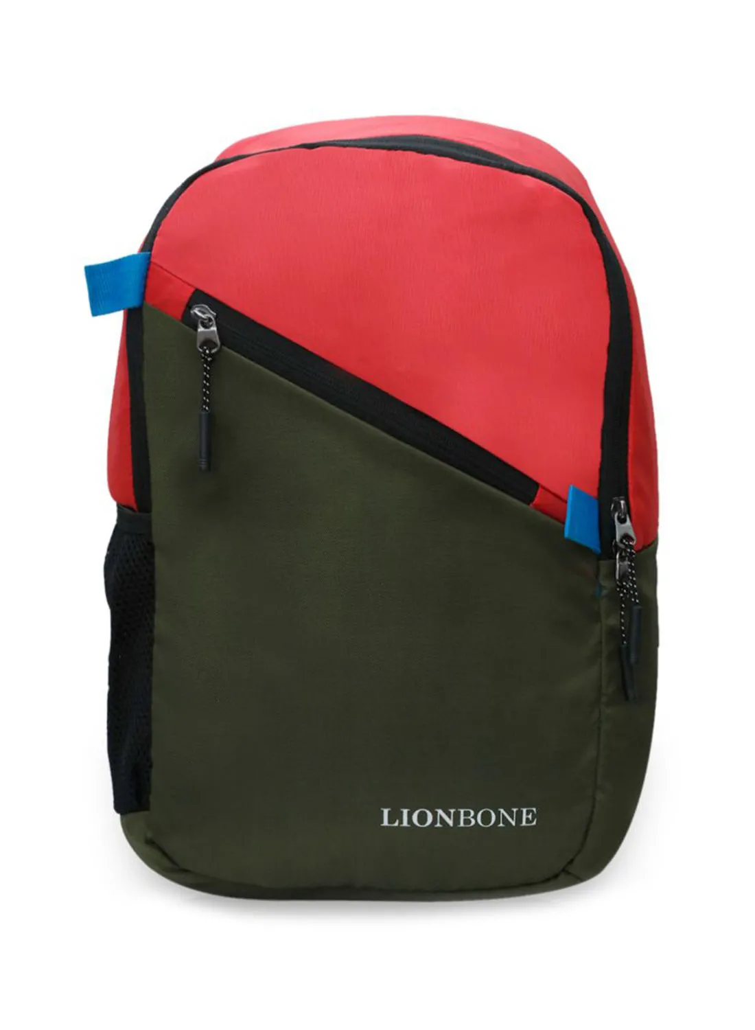 LIONBONE 22L Water Resistant Unisex Polyester Laptop Backpack with Zip closure compatible with 13' Laptop Red/Green