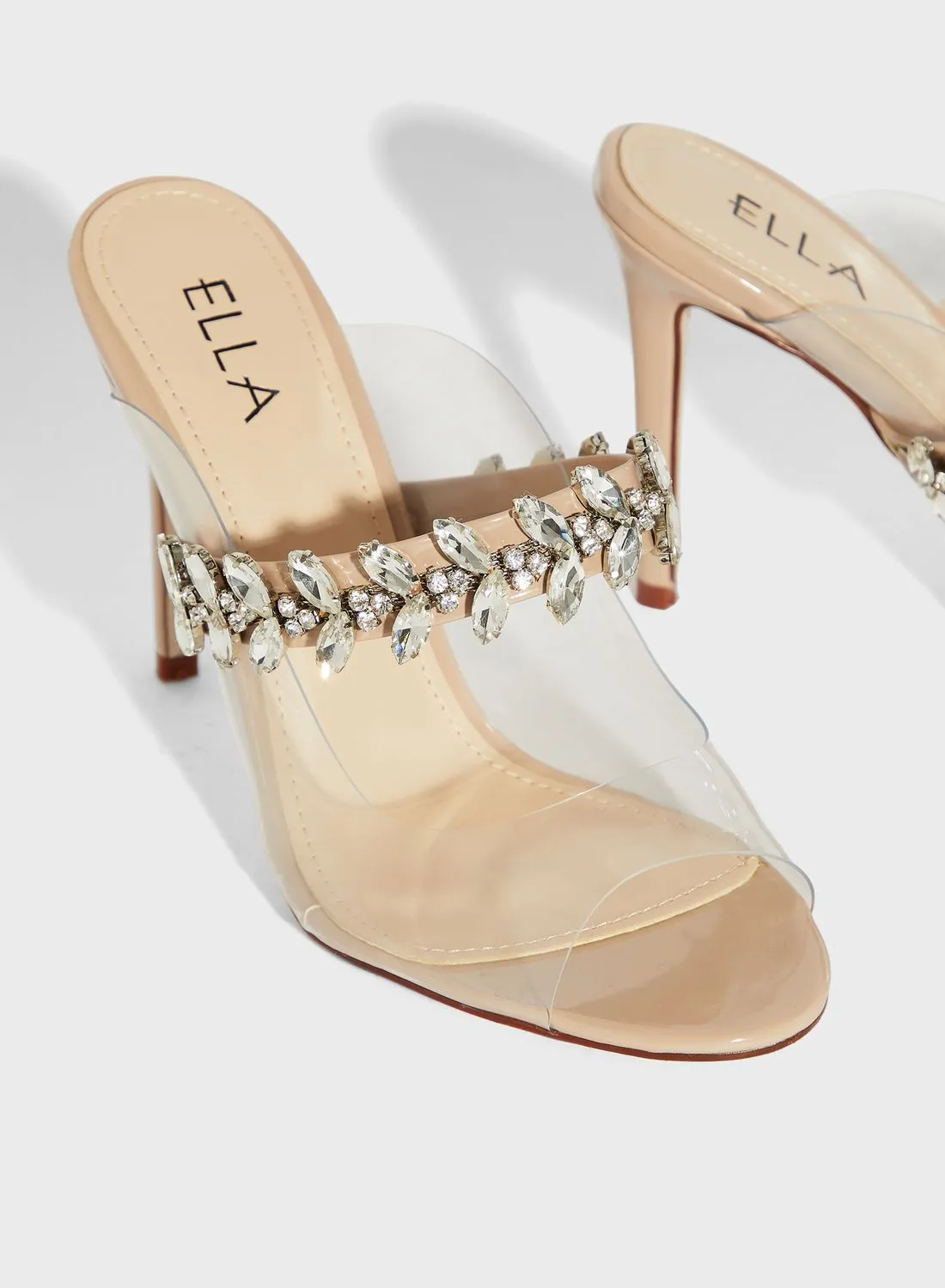 Ella Limited Edition Clear peeptoe sandal with diamante band